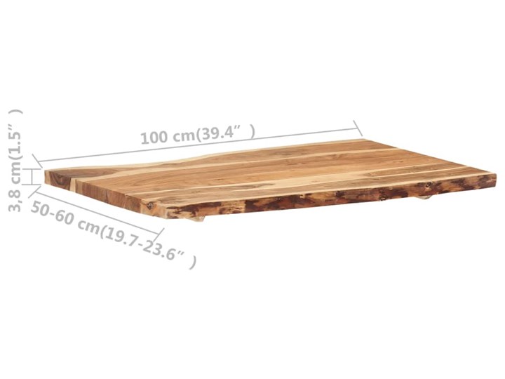 vidaXL Blat, lite drewno akacjowe, 100x(50-60)x3,8 cm Kategoria Blaty kuchenne
