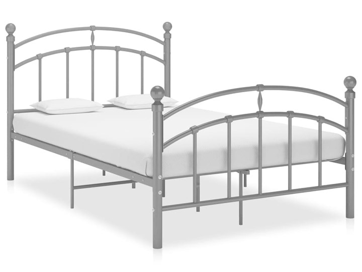 vidaXL Rama łóżka, szara, metalowa, 120 x 200 cm Rozmiar materaca 120x200 cm Łóżko metalowe Kategoria Łóżka do sypialni