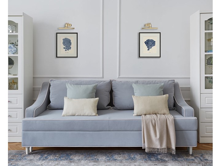 Sofa 3-osobowa rozkładana błękitna Notting Hill klasyczna Szerokość 225 cm Typ Gładkie