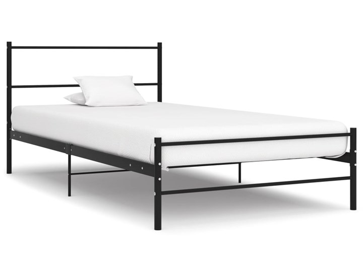 vidaXL Rama łóżka, czarna, metalowa, 90 x 200 cm Łóżko metalowe Kolor Czarny Kategoria Łóżka do sypialni
