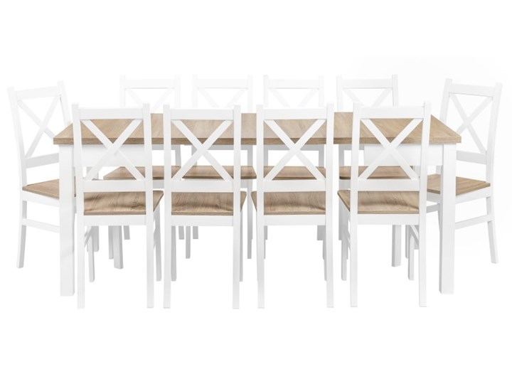 Stół Drewniany do Kuchni Jadalni do 10 Osób 90/190x90 Kształt blatu Prostokątny Płyta laminowana Płyta MDF Drewno Wysokość 76 cm Pomieszczenie Stoły do kuchni