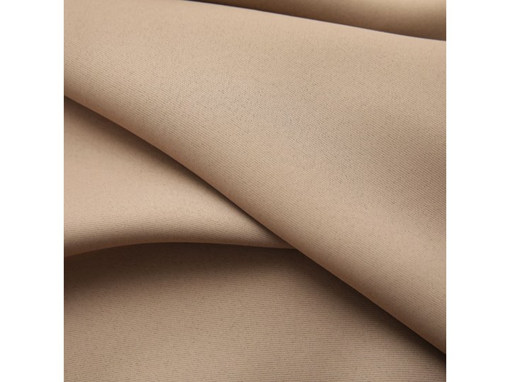 vidaXL Zasłony zaciemniające z haczykami, 2 szt., taupe, 140x225 cm Zasłona zaciemniająca Poliester Kolor Szary