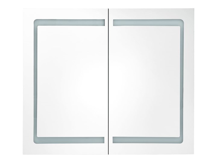 vidaXL Szafka łazienkowa z lustrem i LED, lśniąca biel, 80x12x68 cm Szkło Szafki Wiszące Kategoria Szafki stojące Płyta MDF Rodzaj frontu Drzwiczki