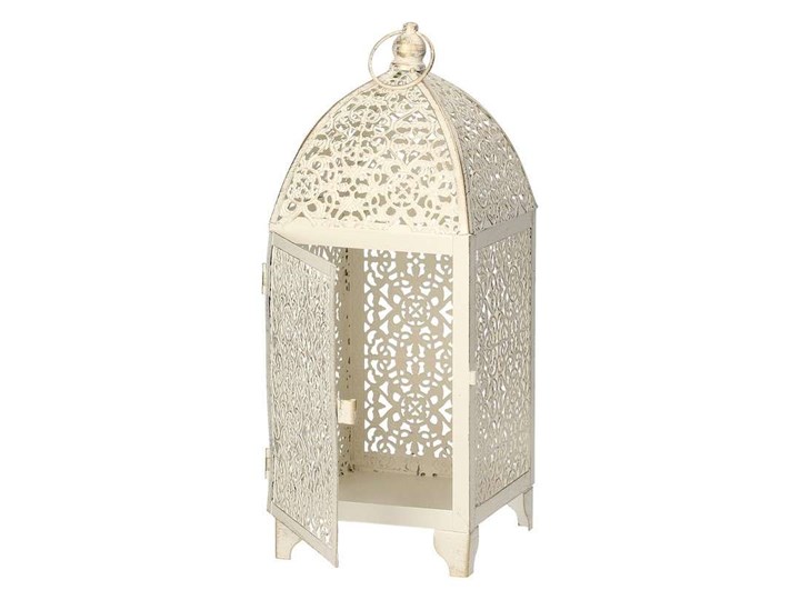 Lampion Fatima 32cm, 12 x 12 x 32 cm Metal Kategoria Świeczniki i świece Kolor Beżowy