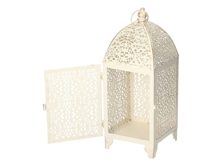 Lampion Fatima 32cm, 12 x 12 x 32 cm Kategoria Świeczniki i świece Metal Kolor Beżowy