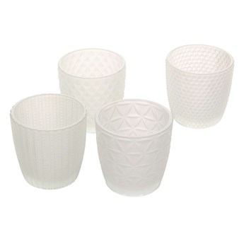 Świeczniki Altare 4szt. milk glass, 7 x 7 cm