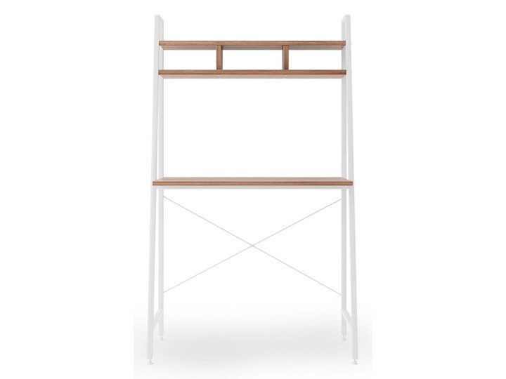 Loftowe biurko dąb sonoma + biały - Lusso 3X Stal Drewno Płyta MDF Kategoria Biurka Głębokość 46 cm Styl Nowoczesny