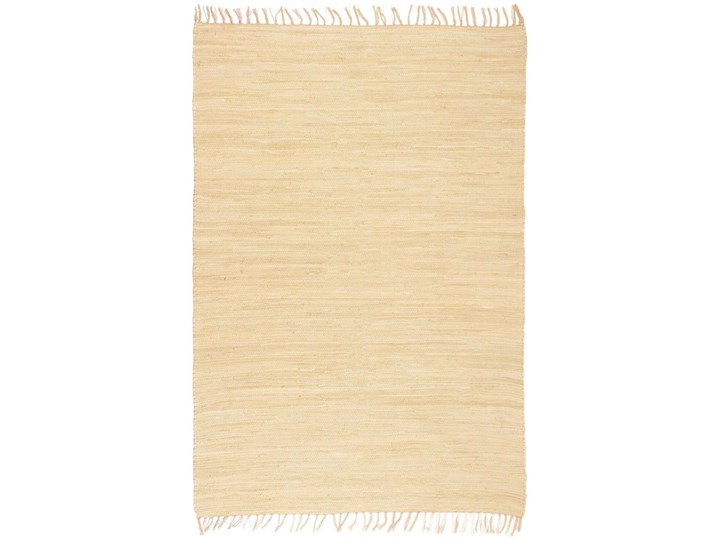 Kremowy prostokątny dywan 80x160 cm - Kevis Bawełna Dywany Kolor Beżowy Pomieszczenie Przedpokój