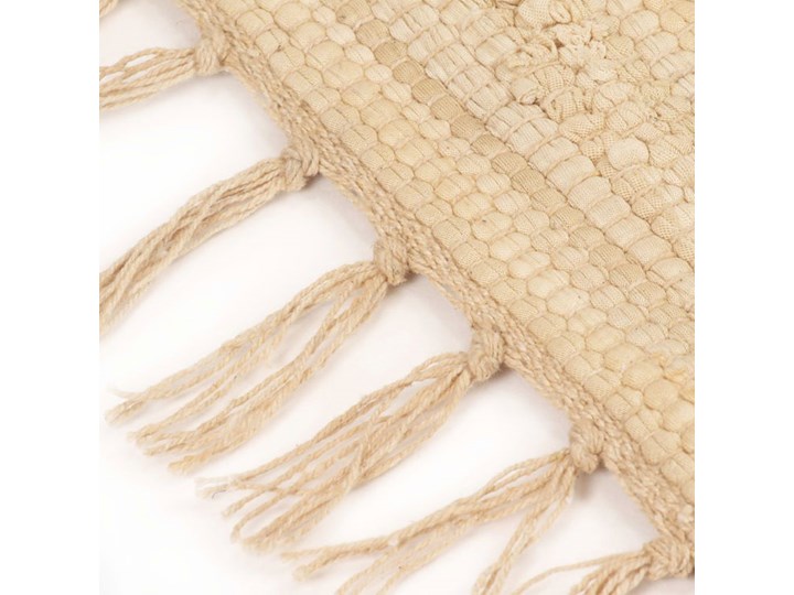 Kremowy dywan ręcznie tkany 200x290 cm - Kevis Bawełna Prostokątny Dywany Kolor Szary