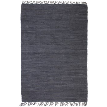 Antracytowy dywan z frędzlami 80x160 cm - Kevis