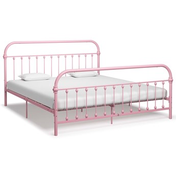 vidaXL Rama łóżka, różowa, metalowa, 180 x 200 cm