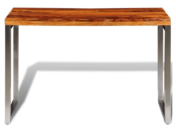 vidaXL Stół lub biurko z drewna sheesham z metalowymi nogami Wysokość 76 cm Drewno Stal Kształt blatu Prostokątny