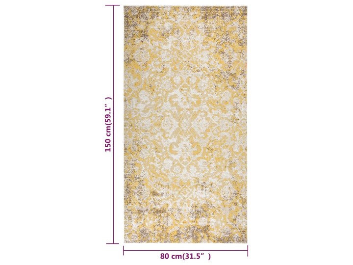vidaXL Dywan zewnętrzny o płaskim splocie, 80x150 cm, żółty Dywany Syntetyk Dywaniki Kategoria Dywany