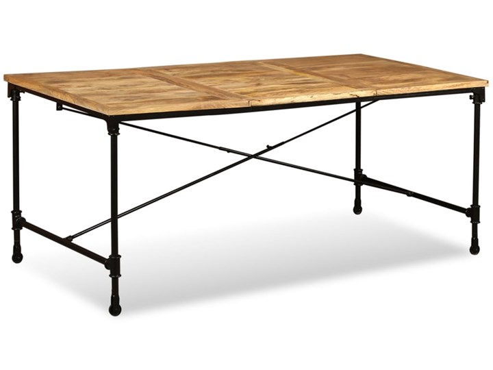 vidaXL Stół jadalniany, lite drewno mango, 180 cm Liczba miejsc Do 8 osób Stal Wysokość 76 cm Rozkładanie