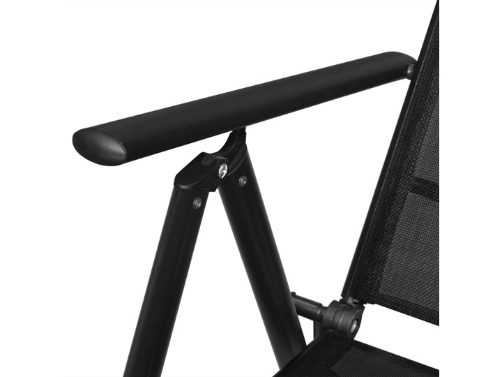 vidaXL Składane krzesła ogrodowe, 2 szt., aluminium/textilene, czarne Kolor Czarny Tworzywo sztuczne Krzesło składane Styl Nowoczesny