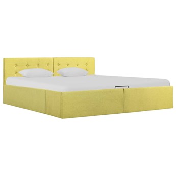 vidaXL Rama łóżka z podnośnikiem, limonkowa, tkanina, 160 x 200 cm