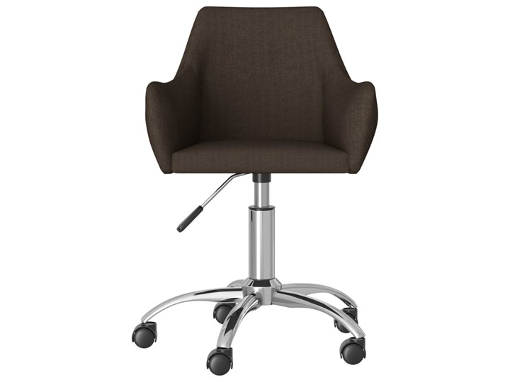vidaXL Obrotowe krzesło biurowe, ciemnobrązowe, tapicerowane tkaniną Głębokość 61 cm Wysokość 77 cm Drewno Szerokość 54 cm Metal Rodzaj(n) Krzesła
