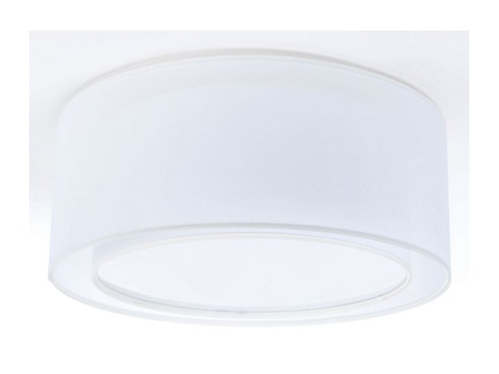 Biały okrągły plafon do salonu - S437-Estera Lampa z abażurem Tkanina Metal Tworzywo sztuczne Okrągłe Plafony Styl Nowoczesny Ilość źródeł światła 2 źródła