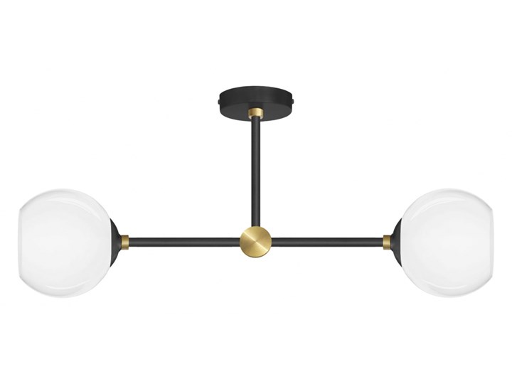 Niska czarno złota lampa przysufitowa GR-S2T Stal Lampa z kloszem Mosiądz Szkło Metal Kategoria Lampy sufitowe
