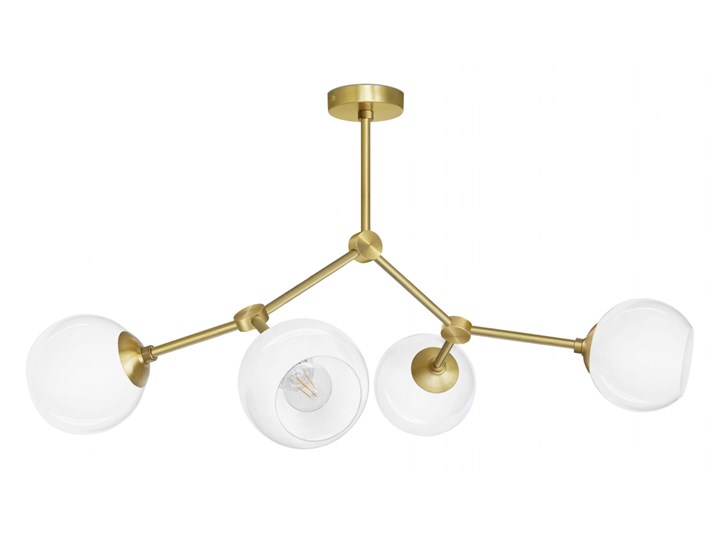 Złota mosiężna lampa loftowa G-S4 Lampa z kloszem Szkło Mosiądz Metal Stal Kategoria Lampy sufitowe