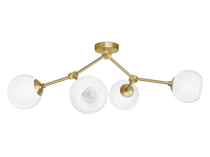 Niska złota lampa mosiężna 4 kule G-S4K Metal Lampa z kloszem Kategoria Lampy sufitowe Szkło Stal Mosiądz Kolor Złoty