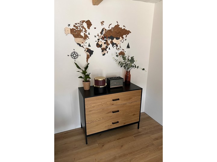 SELSEY Komoda z trzema szufladami Seaford Szerokość 100 cm Wysokość 89 cm Głębokość 45 cm Z szufladami Styl Nowoczesny