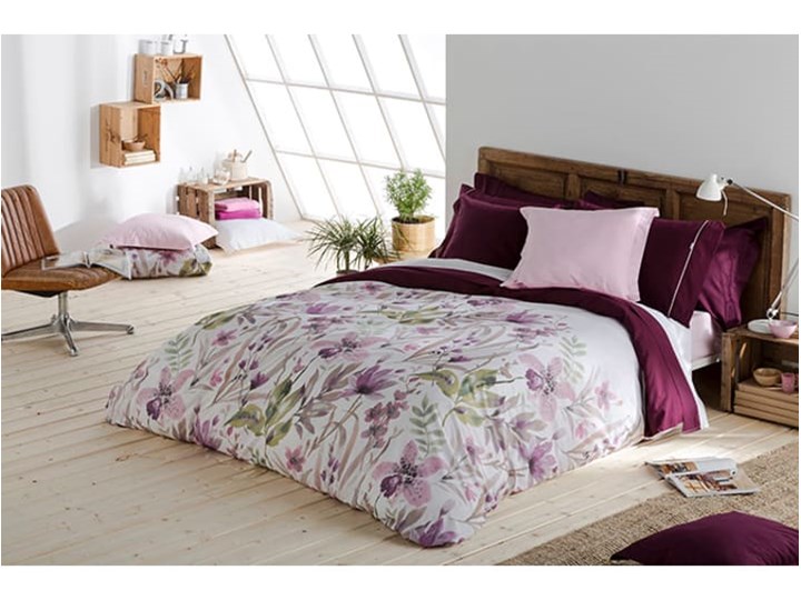 Poszewka na kołdrę "Orchid" w kolorze różowym ze wzorem Poszwa na kołdrę Kategoria Komplety pościeli 140x200 cm 155x220 cm Bawełna Kolor Szary