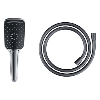Słuchawka prysznicowa Corsan CMP003BL czarna z wężem prysznicowym CMW250 PCV czarnym