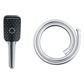 Słuchawka prysznicowa Corsan CMP003BL czarna z wężem prysznicowym CMW150