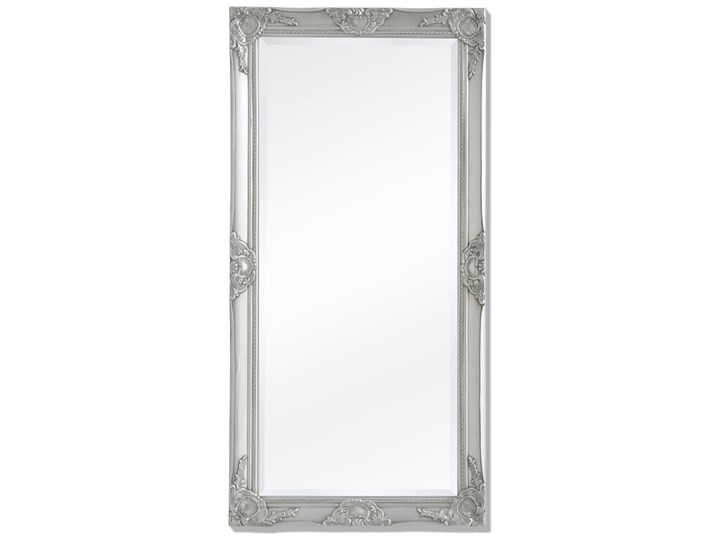 vidaXL Lustro ścienne w stylu barokowym, 120x60 cm, srebrne Lustro z ramą Prostokątne Pomieszczenie Garderoba Kolor Srebrny
