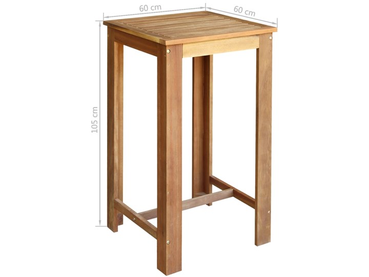 vidaXL Stolik i krzesła barowe, 3 elementy, lite drewno akacjowe Liczba krzeseł 3 krzesła