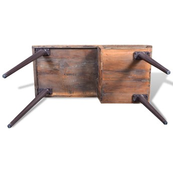 vidaXL Biurko z żelaznymi nogami, lite drewno z odzysku