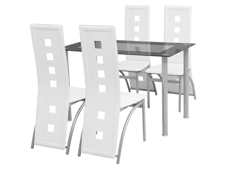 vidaXL Zestaw mebli do jadalni - 5 elementów Biały Pomieszczenie Jadalnia Liczba krzeseł 5 krzeseł