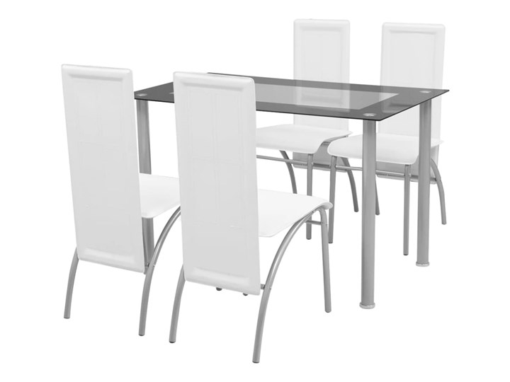 vidaXL Zestaw mebli do jadalni - 5 elementów Biały Liczba krzeseł 4 krzesła