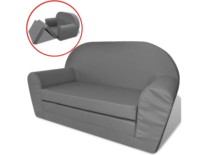 vidaXL Sofa amerykanka dziecięca szara Głębokość 35 cm Szerokość 78 cm Kolor Szary