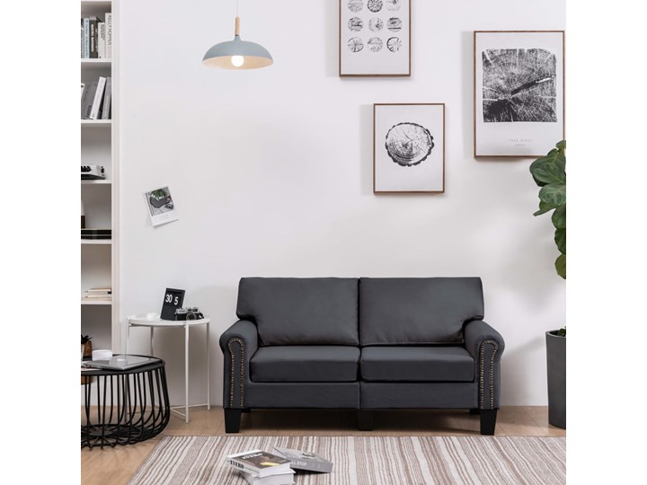 vidaXL 2-osobowa sofa, ciemnoszara, tapicerowana tkaniną Głębokość 70 cm Kolor Szary Stała konstrukcja Styl Nowoczesny