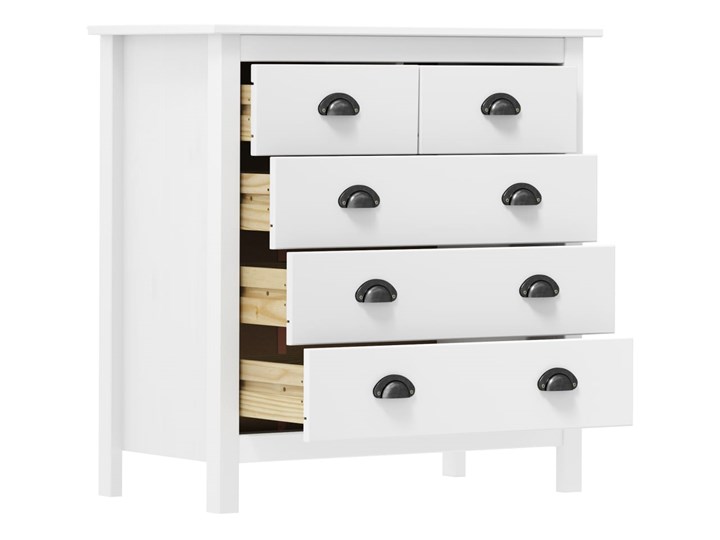 vidaXL Komoda Hill Range, biała, 79x40x80 cm, lita sosna Drewno Szerokość 105 cm Głębokość 40 cm Kolor Biały Styl Nowoczesny