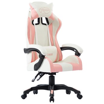 vidaXL Fotel dla gracza, różowy, sztuczna skóra