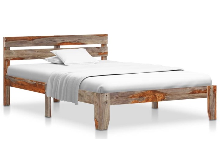 vidaXL Rama łóżka, lite drewno sheesham, 120 x 200 cm Łóżko drewniane Liczba miejsc Dwuosobowe Zagłówek Z zagłówkiem