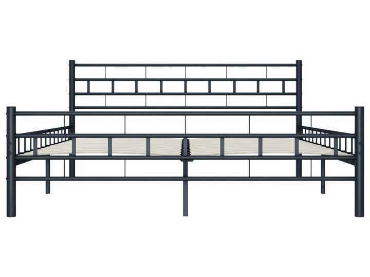 vidaXL Rama łóżka, czarna, stalowa, 160 x 200 cm Łóżko metalowe Zagłówek Z zagłówkiem Metal Kategoria Łóżka do sypialni