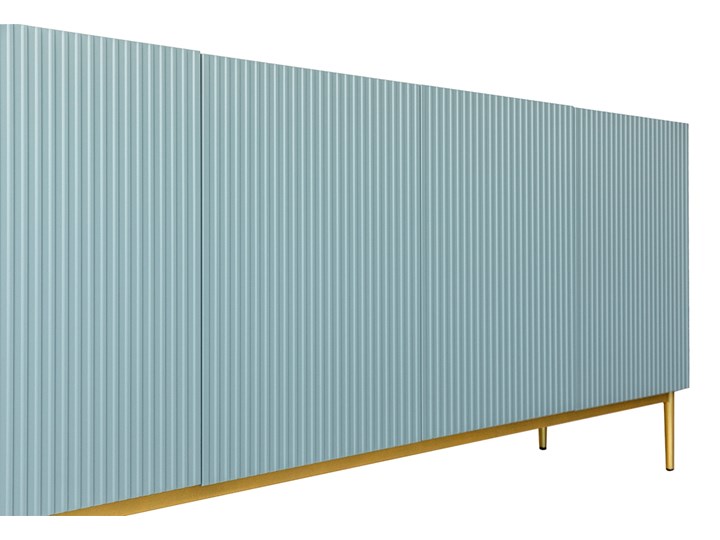BOGART. Komoda Nicole 200 cm szałwia MDF / złote nóżki Wysokość 85 cm Głębokość 45 cm Pomieszczenie Sypialnia