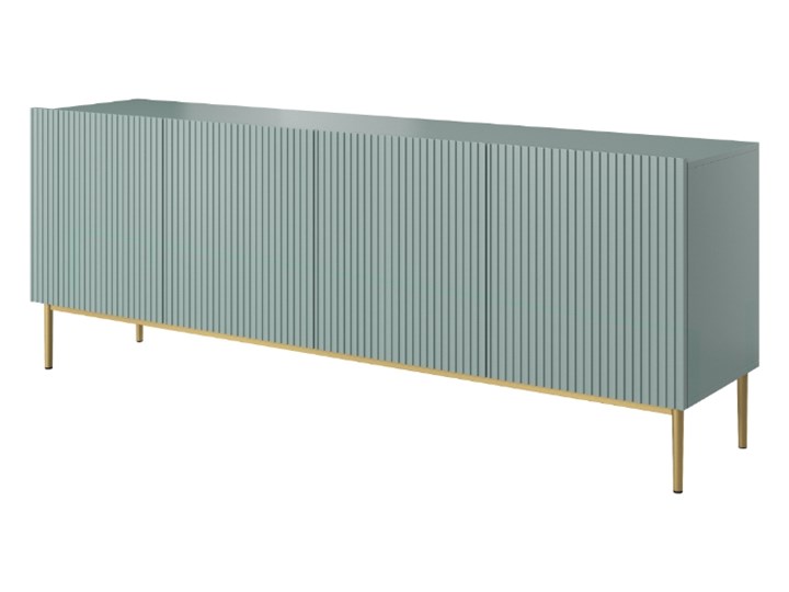 BOGART. Komoda Nicole 200 cm szałwia MDF / złote nóżki Głębokość 45 cm Kategoria Komody Wysokość 85 cm Pomieszczenie Salon