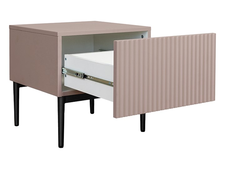 BOGART. Zestaw szafek nocnych Nicole 2 szt. antyczny róż MDF / czarne nóżki Nocne Kolor Różowy Wysokość 45 cm Płyta MDF Płyta laminowana Głębokość 45 cm Szerokość 46 cm Typ Nocne