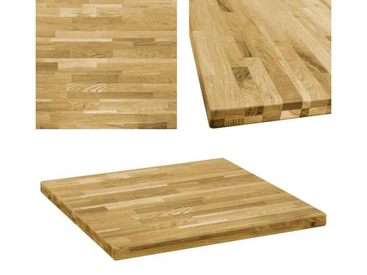 vidaXL Kwadratowy blat do stolika z drewna dębowego, 44 mm, 70 x 70 cm
