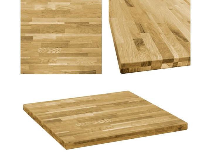 vidaXL Kwadratowy blat do stolika z drewna dębowego, 44 mm, 70 x 70 cm Drewno Kategoria Blaty kuchenne