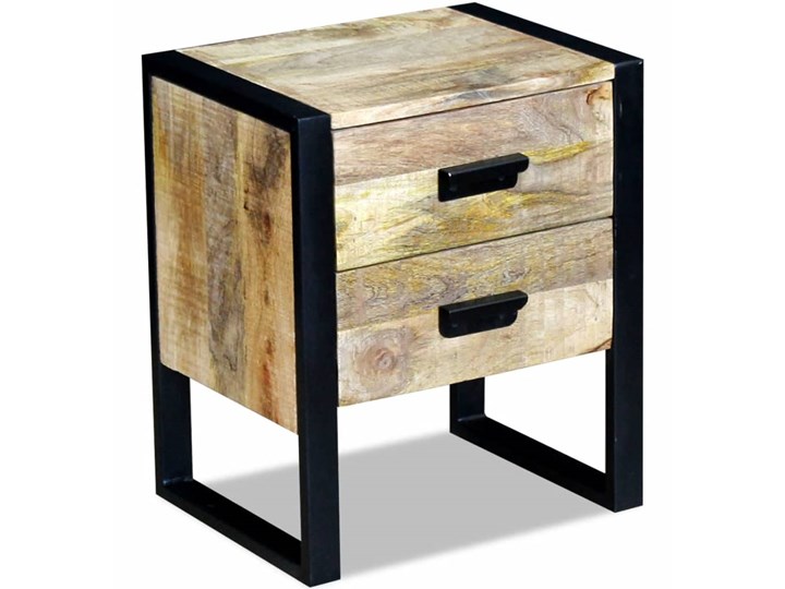 vidaXL Stolik boczny z 2 szufladami, drewno mango, 43x33x51 cm Nocne Głębokość 33 cm Metal Szerokość 43 cm Uniwersalne Pomieszczenie Salon
