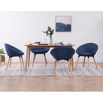 vidaXL Krzesła do jadalni, 4 szt., niebieskie, tapicerowane tkaniną