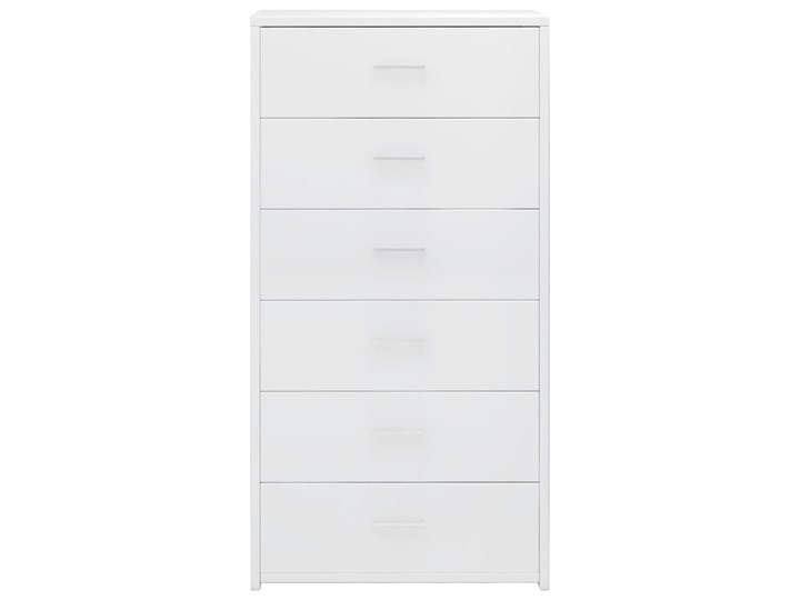 vidaXL Komoda z 6 szufladami, wysoki połysk, biała, 50 x 34 x 96 cm Płyta MDF Z szufladami Głębokość 34 cm Szerokość 105 cm Szerokość 50 cm Pomieszczenie Salon
