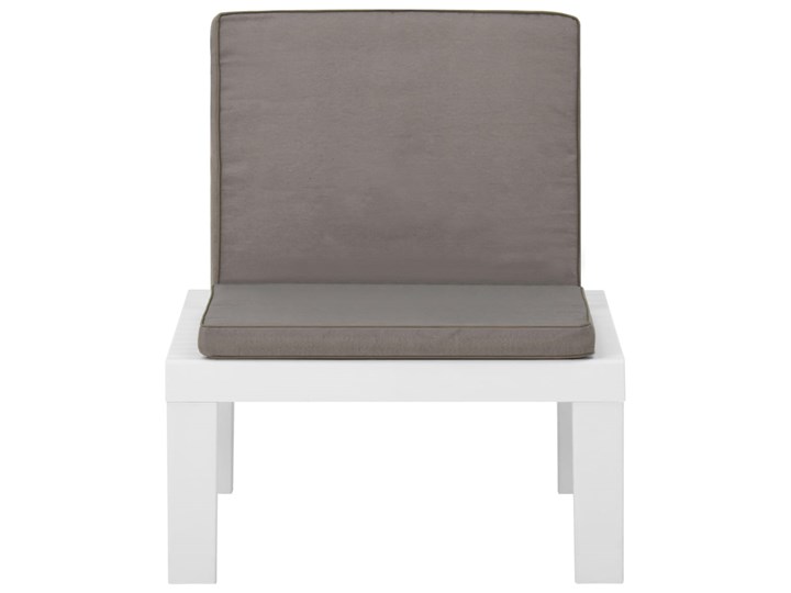 vidaXL Krzesła ogrodowe z poduszkami, 2 szt., plastik, białe Tworzywo sztuczne Kolor Szary