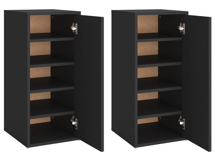 vidaXL Szafki na buty, 2 szt., czarne, 32x35x70 cm, płyta wiórowa Płyta laminowana Głębokość 35 cm Szerokość 32 cm Płyta meblowa Płyta MDF Kategoria Szafki i regały